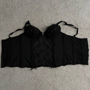 Italian Black Lace Bustier